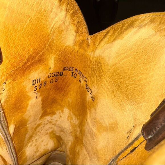 Sonora Green & Brown Leather Floral Embroidered Cowboy Boots - Picture 12 of 14